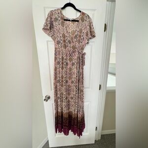 Patrons of Peace Floral Maxi Dress - pink & patterned